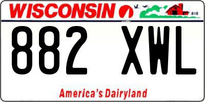 WI license plate 882XWL