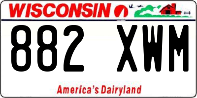 WI license plate 882XWM