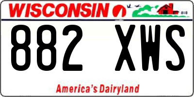 WI license plate 882XWS