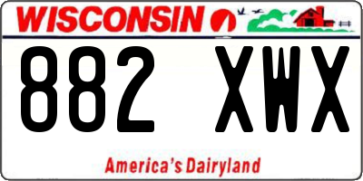 WI license plate 882XWX