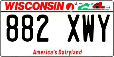 WI license plate 882XWY