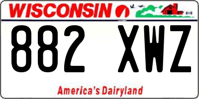 WI license plate 882XWZ