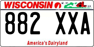 WI license plate 882XXA