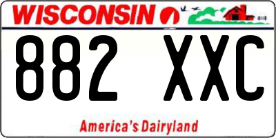 WI license plate 882XXC