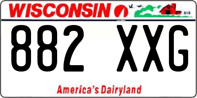 WI license plate 882XXG