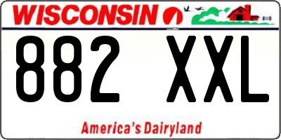 WI license plate 882XXL