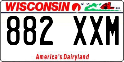 WI license plate 882XXM