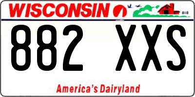 WI license plate 882XXS
