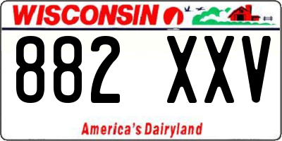 WI license plate 882XXV