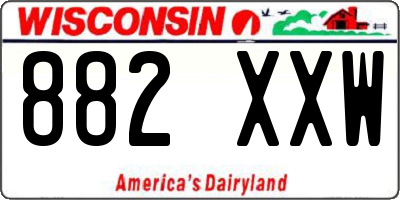 WI license plate 882XXW