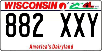WI license plate 882XXY