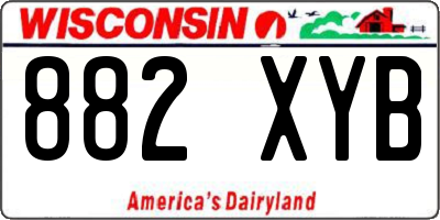 WI license plate 882XYB
