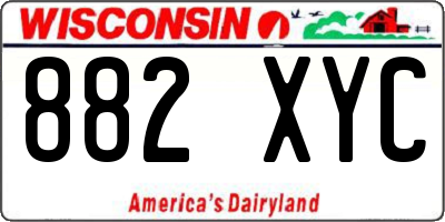 WI license plate 882XYC