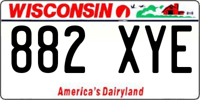 WI license plate 882XYE