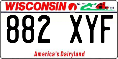 WI license plate 882XYF