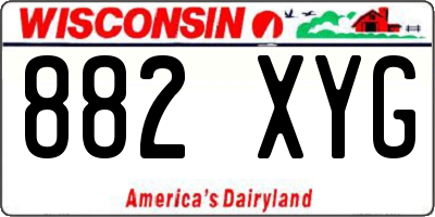 WI license plate 882XYG