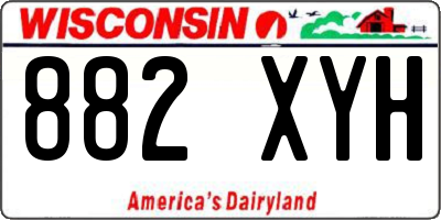 WI license plate 882XYH