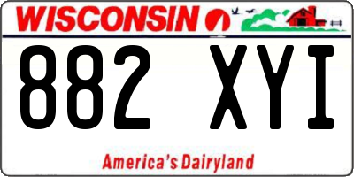 WI license plate 882XYI