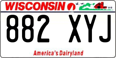 WI license plate 882XYJ