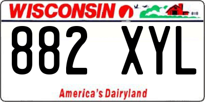 WI license plate 882XYL