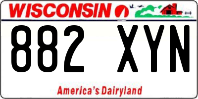 WI license plate 882XYN