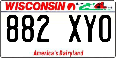 WI license plate 882XYO