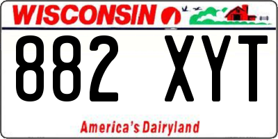 WI license plate 882XYT