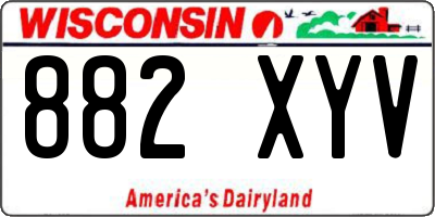 WI license plate 882XYV