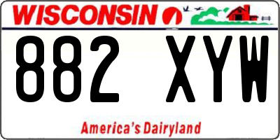 WI license plate 882XYW