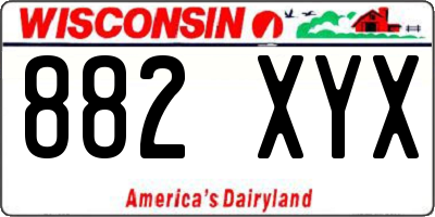 WI license plate 882XYX