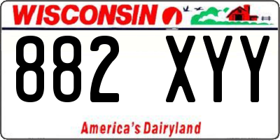 WI license plate 882XYY