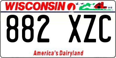 WI license plate 882XZC