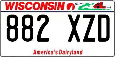 WI license plate 882XZD