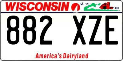 WI license plate 882XZE