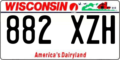 WI license plate 882XZH