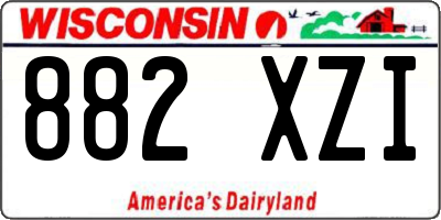 WI license plate 882XZI
