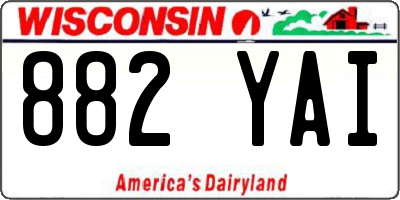 WI license plate 882YAI