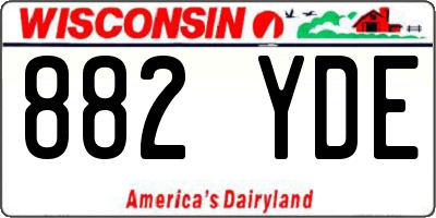 WI license plate 882YDE