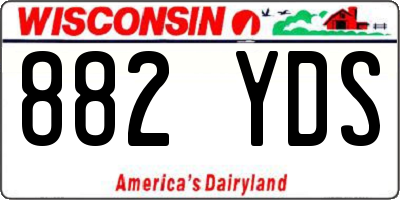 WI license plate 882YDS