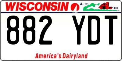 WI license plate 882YDT