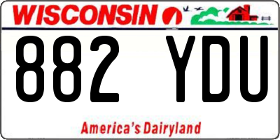 WI license plate 882YDU