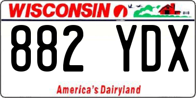 WI license plate 882YDX
