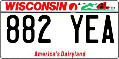 WI license plate 882YEA