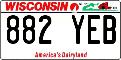 WI license plate 882YEB