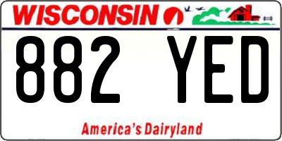WI license plate 882YED