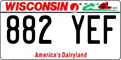 WI license plate 882YEF