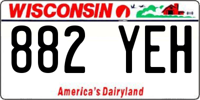 WI license plate 882YEH
