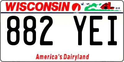 WI license plate 882YEI