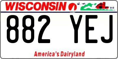 WI license plate 882YEJ
