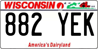 WI license plate 882YEK